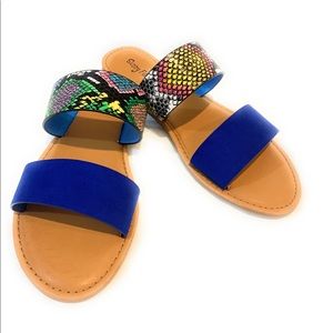 Snake Print Royal blue woman’s sandals